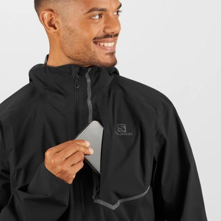 Salomon Bonatti Trail Waterproof Men's Shell Jackets Black | CA 20V13